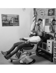 Tocador con lavacabezas para Barbería